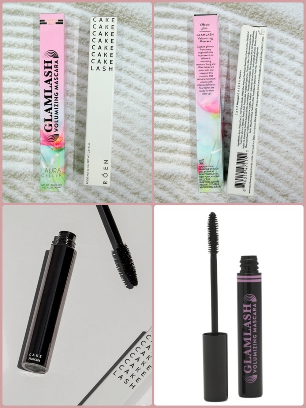 Roen CAKE Lash Mascara Laura Geller GlamLash Volumizing Mascara - Black NWT